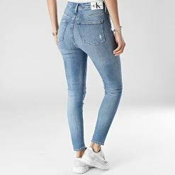 Vente flash ❤️ Jean Super Skinny Femme 7873 Bleu Denim de Calvin Klein 🔔 -Calvin Klein Soldes Magasin calvin klein 297680 J20J217873 1A4 20220107T161802 04