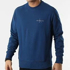 Top 10 🌟 Sweat Crewneck Monogram Logo 9699 Bleu Marine de Calvin Klein 🧨