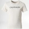 Offres ⌛ Tee 👚 Shirt Enfant Institutional 0347 Beige de Calvin Klein ✨