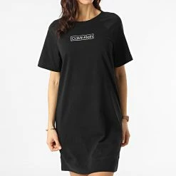 Meilleure affaire ⌛ Robe Tee 👕 Shirt Femme Sleepwear QS6800 Noir de Calvin Klein 👍 -Calvin Klein Soldes Magasin calvin klein 299255 000QS6800E UB1 20220204T160427 03