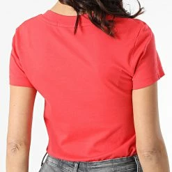 Meilleure affaire ✨ Tee 👚 Shirt Femme Monogram 7902 Rouge de Calvin Klein 😍 -Calvin Klein Soldes Magasin calvin klein 299324 J20J217902 XL1 20220124T162942 04