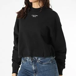 Tout neuf 😉 Sweat Crewneck Femme Stacked Logo Mockneck 8174 Noir de Calvin Klein 🎉