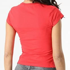 Budget 😍 Tee 👚 Shirt Femme Stacked Logo 8707 Rouge de Calvin Klein 🛒 -Calvin Klein Soldes Magasin calvin klein 299368 J20J218707 XL1 20220124T163008 04