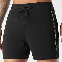 Budget ⭐ Short Jogging A Bandes Medium Jersey 0762 Noir de Calvin Klein ❤️