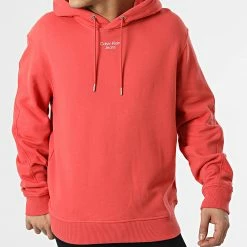 Acheter 👏 Sweat Capuche Stacked Logo 0604 Orange Foncé de Calvin Klein ✔️ -Calvin Klein Soldes Magasin calvin klein 299692 J30J320604 XLV 20220131T150816 03