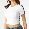 Meilleure vente 🔥 Tee 👚 Shirt Femme A Bandes K171 Blanc de Calvin Klein 🛒