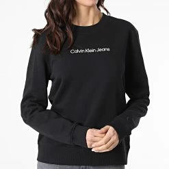 Meilleure affaire 🌟 Sweat Crewneck Femme 8052 Noir de Calvin Klein 😉 6 Meilleure affaire 🌟 Sweat Crewneck Femme 8052 Noir de Calvin Klein 😉 -Calvin Klein Soldes Magasin calvin klein 301794 J20J218052 BEH 20220216T144554 03