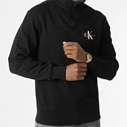 Acheter 🌟 Sweat Col Zippé 0026 Noir de Calvin Klein ❤️ -Calvin Klein Soldes Magasin calvin klein 302664 J30J320026 BEH 20220214T162038 03