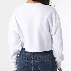 Coupon 🎁 Sweat Crewneck Femme Seasonal Monogram 8751 Blanc de Calvin Klein 🧨 -Calvin Klein Soldes Magasin calvin klein 303774 J20J218751 YAF 20220215T161047 04