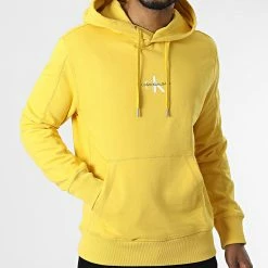 Budget 😉 Sweat Capuche Monogram Logo 9698 Jaune de Calvin Klein 🎁 -Calvin Klein Soldes Magasin calvin klein 303928 J30J319698 ZCU 20220216T163016 03