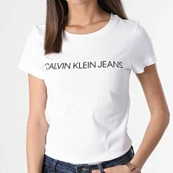 Grosses soldes 🎁 Lot De 2 Tee 👚 Shirt Femme 6466 Blanc Beige de Calvin Klein ⌛ -Calvin Klein Soldes Magasin calvin klein 304123 J20J216466 ACF 20220223T152529 05
