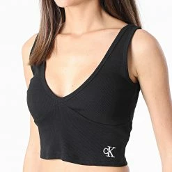 Grosses soldes 🤩 Top Crop Femme 8334 Noir de Calvin Klein 🔔 -Calvin Klein Soldes Magasin calvin klein 304148 J20J218334 BEH 20220223T154521 03
