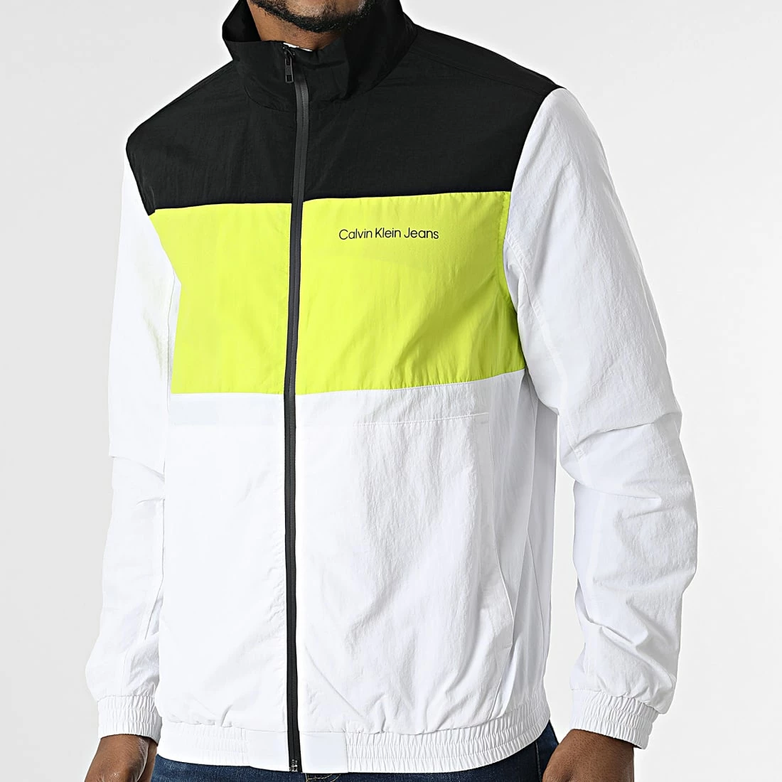 Tout neuf 🎁 Veste Zippée Bold Colorblock 0612 Blanc Vert Noir de Calvin Klein 😀 1 Tout neuf 🎁 Veste Zippée Bold Colorblock 0612 Blanc Vert Noir de Calvin Klein 😀