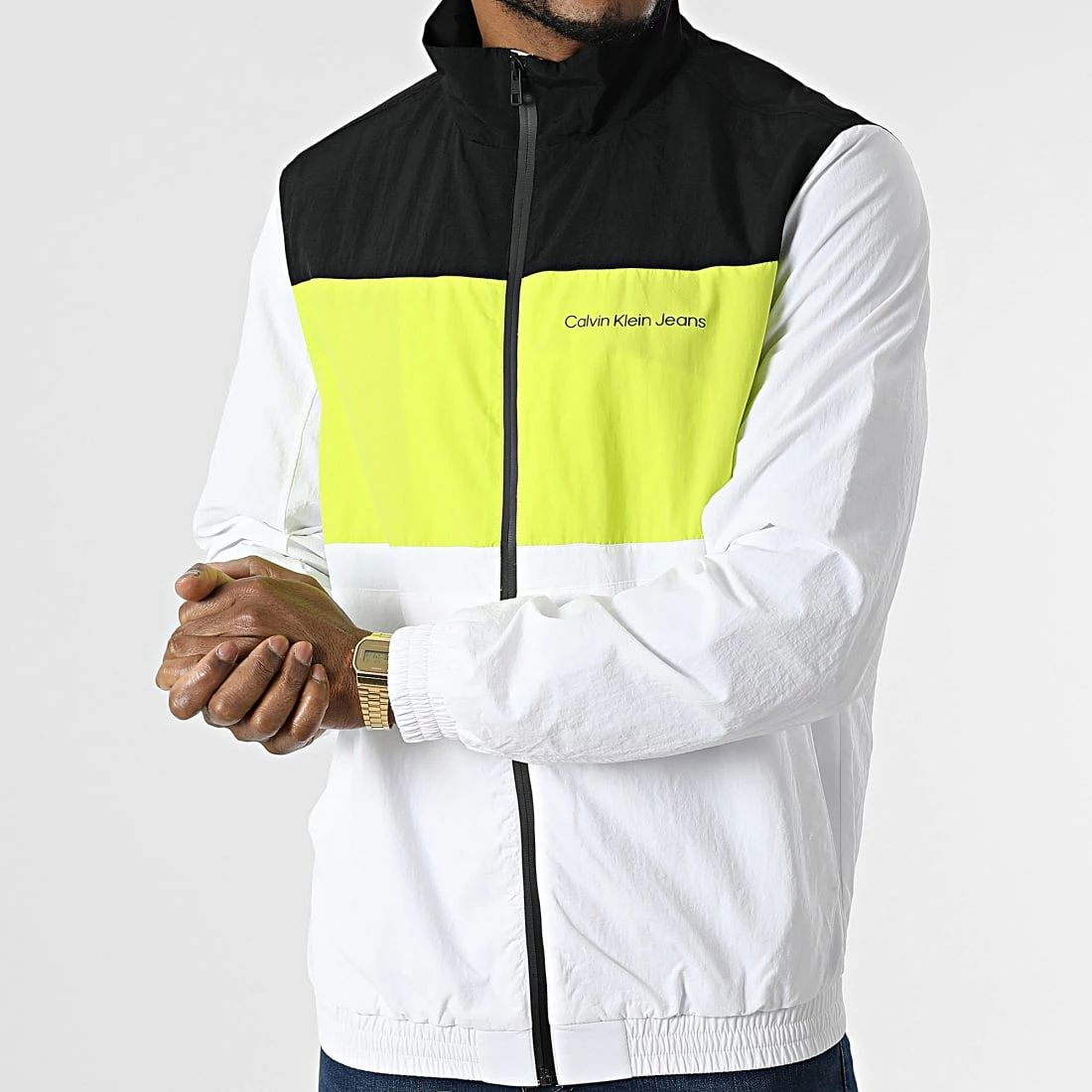 Tout neuf 🎁 Veste Zippée Bold Colorblock 0612 Blanc Vert Noir de Calvin Klein 😀 3 Tout neuf 🎁 Veste Zippée Bold Colorblock 0612 Blanc Vert Noir de Calvin Klein 😀 – Image 3