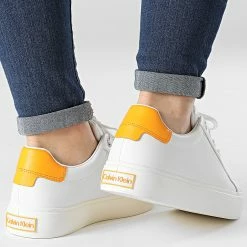 Nouveau ❤️ Baskets Femme Vulcan Lace Up 0839 White de Calvin Klein 🎉 -Calvin Klein Soldes Magasin calvin klein 305293 HW0HW00839 YAG 20220225T151851 04