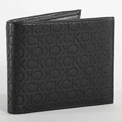 Le moins cher 🛒 Portefeuille Perforated Bifold 8408 Noir de Calvin Klein 😍
