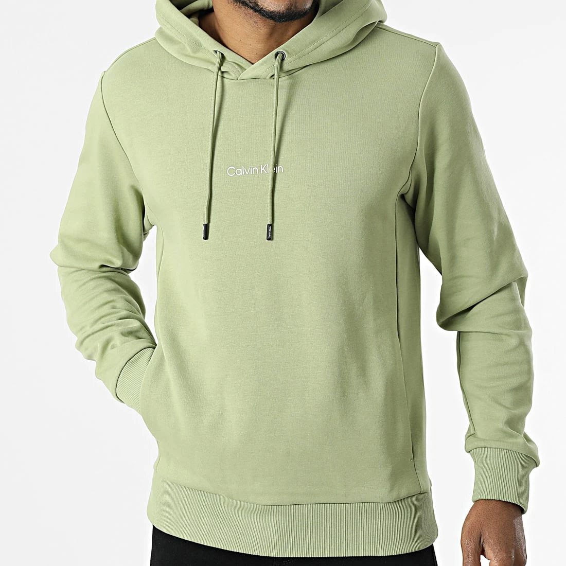 Offres đ Sweat Capuche Interlock Micro Logo 9432 Vert de Calvin Klein â 3 Offres đ Sweat Capuche Interlock Micro Logo 9432 Vert de Calvin Klein â â Image 3