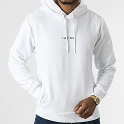 Meilleure affaire ⌛ Sweat Capuche Interlock Micro Logo 9432 Blanc de Calvin Klein 🎁 -Calvin Klein Soldes Magasin calvin klein 305721 K10K109432 YAF 20220228T154326 03
