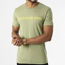 Acheter ✨ Tee 👕 Shirt Institutional Logo 7856 Vert de Calvin Klein 😉 -Calvin Klein Soldes Magasin calvin klein 305884 J30J307856 L9F 20220228T152905 03