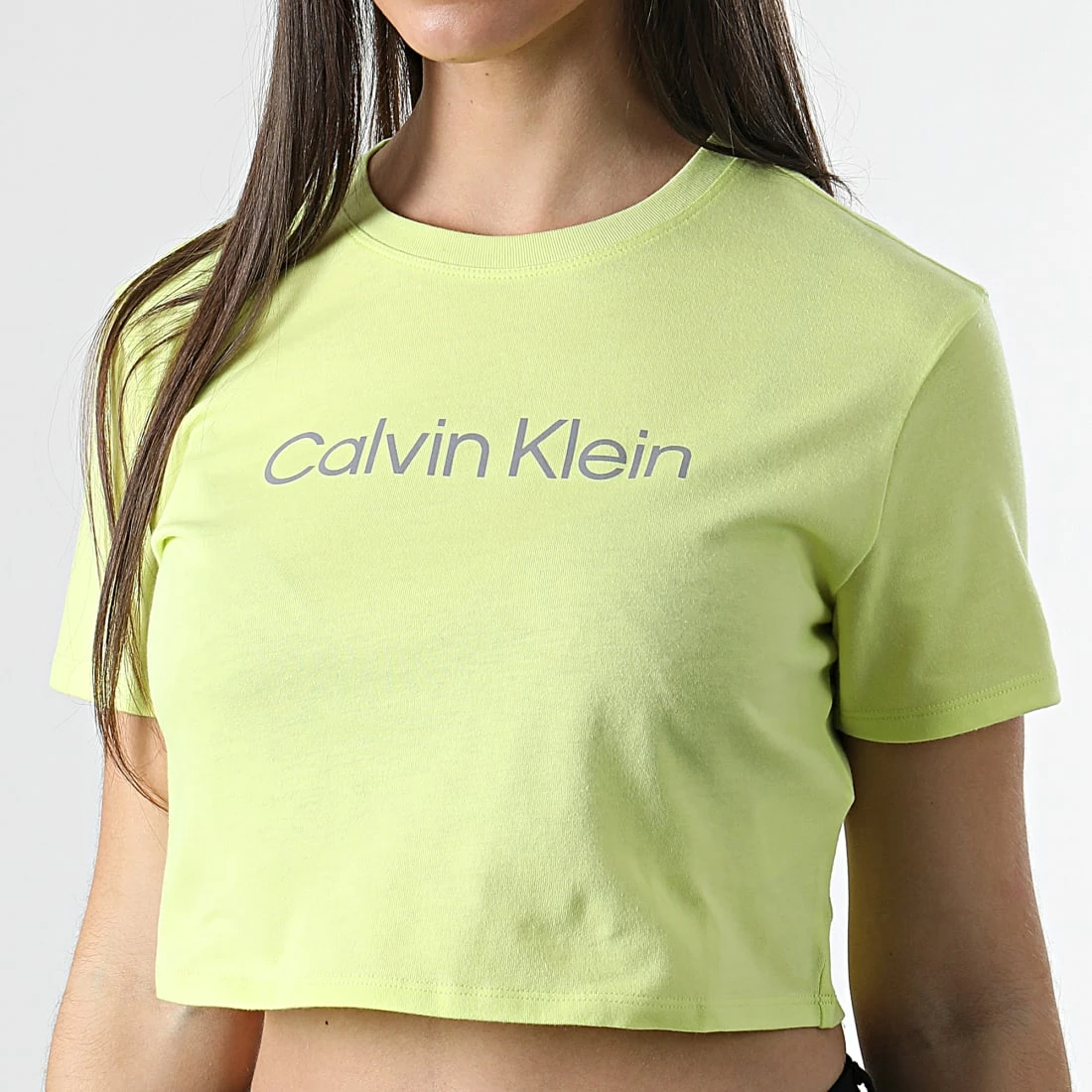 Top 10 👏 Tee 👚 Shirt Femme Crop GWS2K187 Jaune de Calvin Klein 😀 3 Top 10 👏 Tee 👚 Shirt Femme Crop GWS2K187 Jaune de Calvin Klein 😀 – Image 3