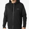 Sortie 🔔 Sweat Zippé Capuche Interlock Micro Logo 8865 Noir de Calvin Klein 💯