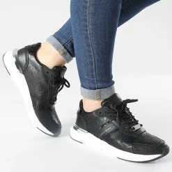 Vente flash ⭐ Baskets Femme Flexi Runner Lace-Up 0872 Black de Calvin Klein 🎉 -Calvin Klein Soldes Magasin calvin klein 307899 HW0HW00872 BAX 20220315T160410 03
