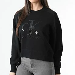 Le moins cher 🎉 Sweat Crewneck Femme 8164 Noir de Calvin Klein 😀