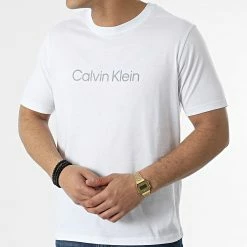 Le moins cher ✔️ Tee 👚 Shirt GMS2K107 Blanc Réfléchissant de Calvin Klein 🥰 -Calvin Klein Soldes Magasin calvin klein 308568 GMS2K107 YAF 20220314T155906 03