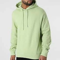 Meilleure affaire 😉 Sweat Capuche Stacked Logo 0604 Vert Clair de Calvin Klein ⌛