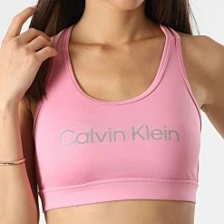 Sortie 🔔 Brassière Femme Medium Support GWS2K138 Rose de Calvin Klein 🤩