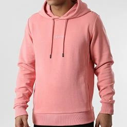 Remise 🥰 Sweat Capuche Interlock Micro Logo 9432 Rose de Calvin Klein 🔥