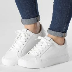 Acheter 🛒 Baskets Femme Vulcan Lace Up 0797 White Mono Mix de Calvin Klein 🎉