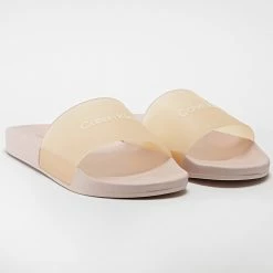 Sortie ⭐ Claquettes Femme Pool Slide Rubber 0858 Spring Rose de Calvin Klein 🛒