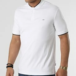 Bon marché ✨ Polo Manches Courtes Smooth Cotton 8997 Blanc de Calvin Klein 🌟