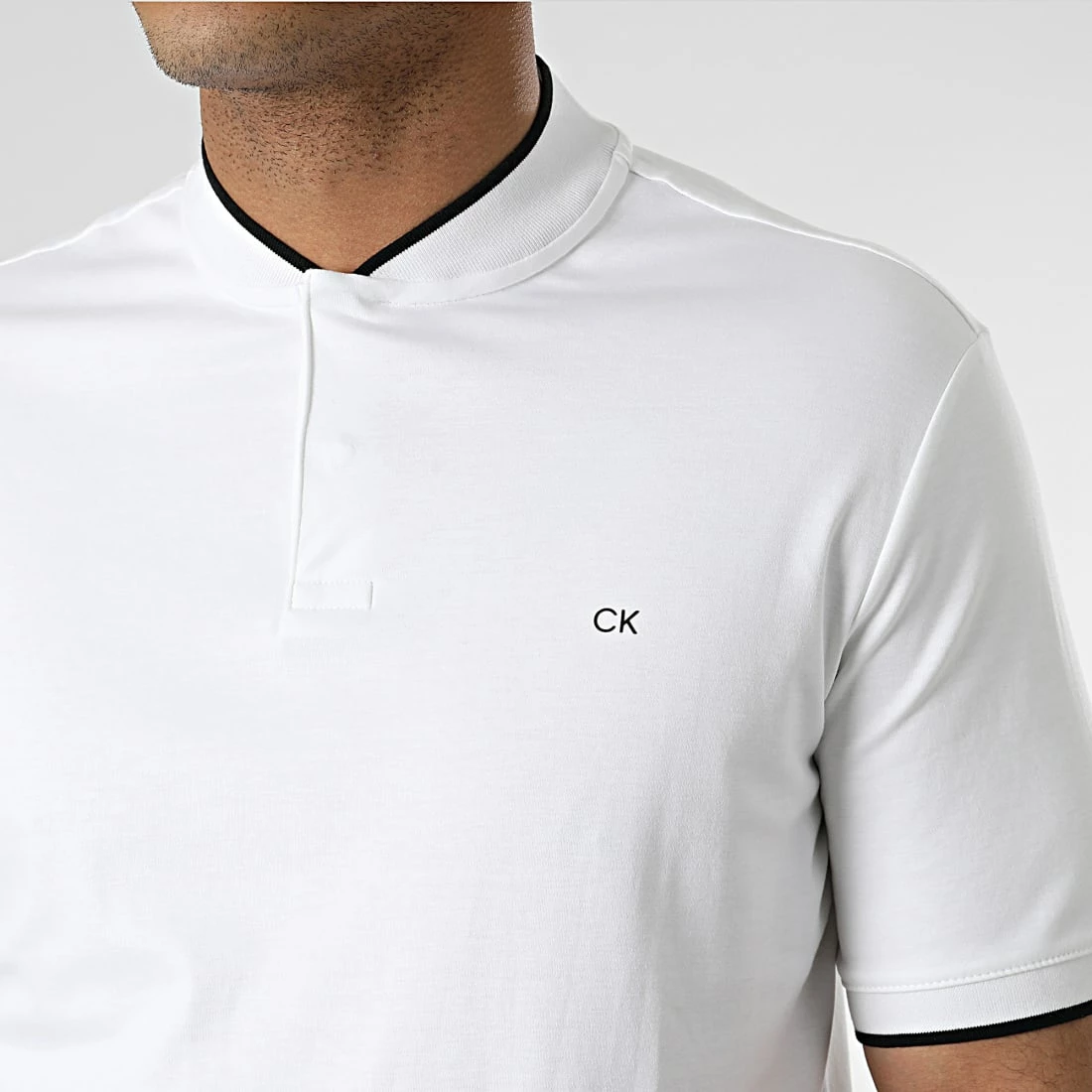 Bon marché ✨ Polo Manches Courtes Smooth Cotton 8997 Blanc de Calvin Klein 🌟 2 Bon marché ✨ Polo Manches Courtes Smooth Cotton 8997 Blanc de Calvin Klein 🌟 – Image 2