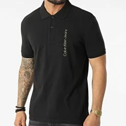 Sortie 😍 Polo A Manches Courtes 0090 Noir de Calvin Klein 👍
