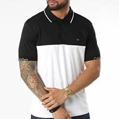 Meilleure affaire 💯 Polo A Manches Courtes Liquid Touch Blocking Logo 8730 Blanc Noir de Calvin Klein 🛒 -Calvin Klein Soldes Magasin calvin klein 314911 K10K108730 0XQ 20220421T135923 03