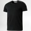 Offres 🤩 Tee 👕 Shirt A Bandes Contrast Tape Shoulder 0616 Noir de Calvin Klein 😀