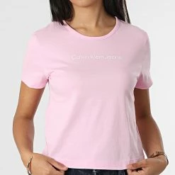 Vente flash ⌛ Tee 👕 Shirt Femme 9003 Rose de Calvin Klein 🧨