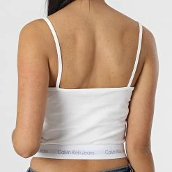 Budget ✨ Débardeur Femme Crop 9129 Blanc de Calvin Klein 🧨 -Calvin Klein Soldes Magasin calvin klein 315556 J20J219129 YAF 20220429T160451 04