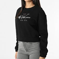 Remise 💯 Sweat Crewneck Femme Crop 8165 Noir de Calvin Klein 🧨 6 Remise 💯 Sweat Crewneck Femme Crop 8165 Noir de Calvin Klein 🧨 -Calvin Klein Soldes Magasin calvin klein 315892 J20J218165 BEH 20220429T161340 03
