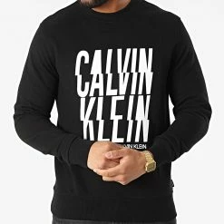 De gros 🔥 Sweat Crewneck Thunder Sweat Logo 8451 Noir de Calvin Klein 😍 -Calvin Klein Soldes Magasin calvin klein 316510 K10K108451 BEH 20220427T161127 03