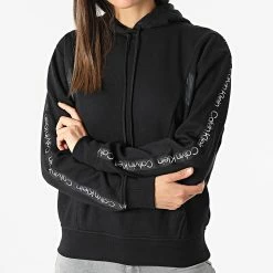 Coupon 🧨 Sweat Capuche A Bandes GWS2W315 Noir de Calvin Klein 🛒