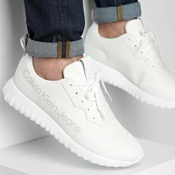 Remise 🎉 Baskets Sporty Eva Runner 0338 Bright White de Calvin Klein 🥰