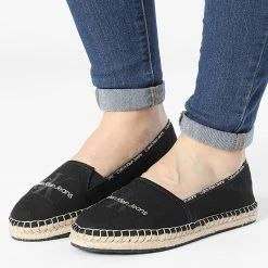 Nouveau 🎉 Espadrilles Femme Monogram 0660 Black de Calvin Klein 😀
