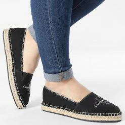 Nouveau 🎉 Espadrilles Femme Monogram 0660 Black de Calvin Klein 😀 -Calvin Klein Soldes Magasin calvin klein 317979 YW0YW00660 BDS 20220510T154841 03