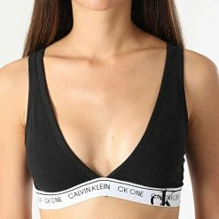 Meilleure vente 👍 Brassière Femme Triangle Unlined QF6763E Noir de Calvin Klein 💯