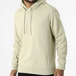 De gros 🌟 Sweat Capuche Stacked Logo 0604 Beige de Calvin Klein 🤩