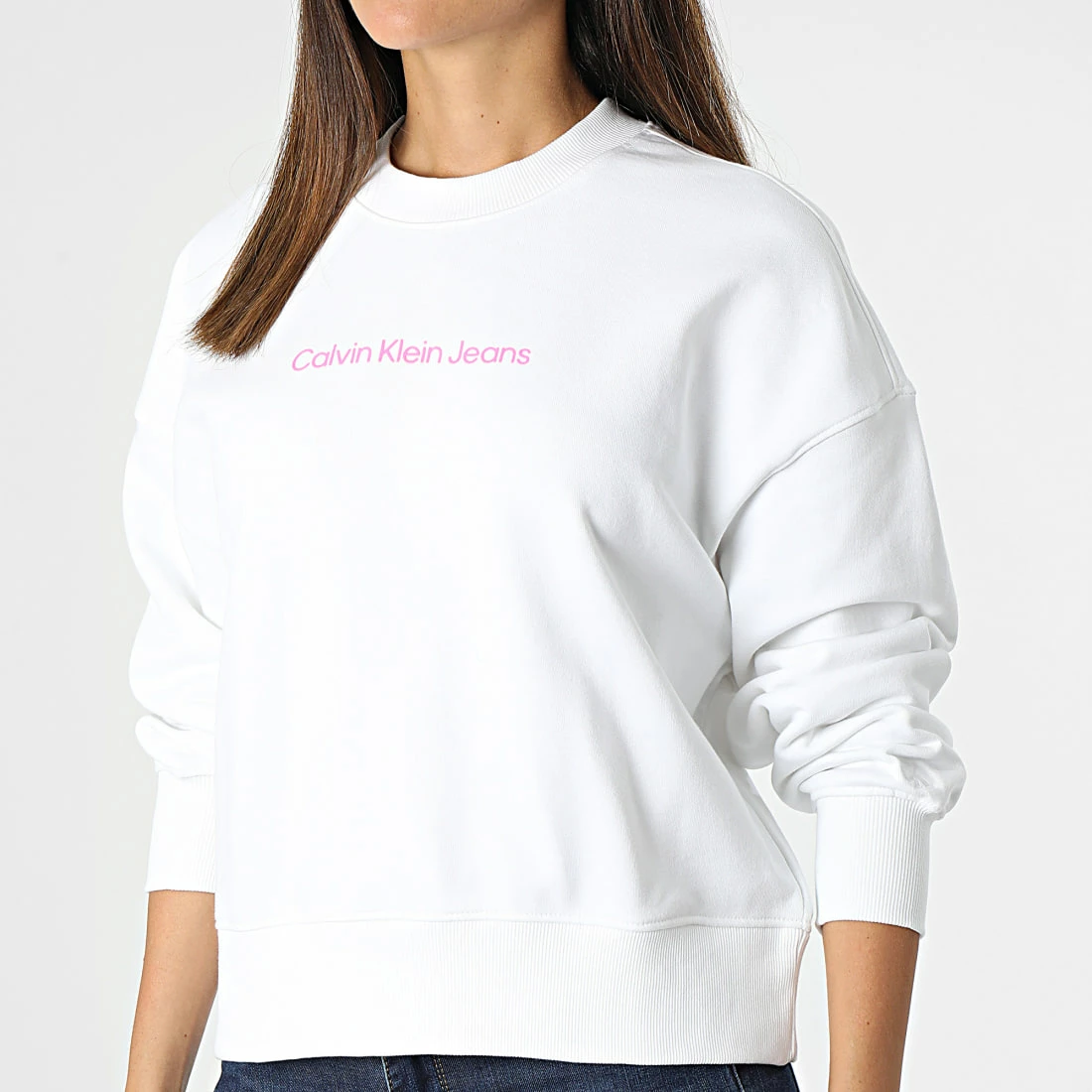 Bon marché 🌟 Sweat Crewneck Femme 8985 Blanc de Calvin Klein 🔔 3 Bon marché 🌟 Sweat Crewneck Femme 8985 Blanc de Calvin Klein 🔔 – Image 3