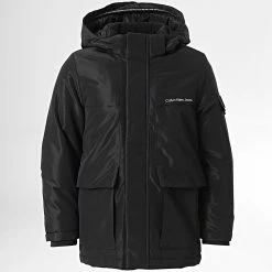 Vente flash 🎁 Parka Enfant Back To School 1274 Noir de Calvin Klein 👍